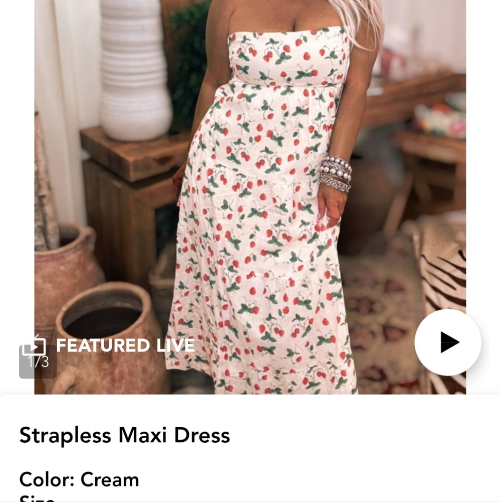 Strapless Maxi Dress - Cream
